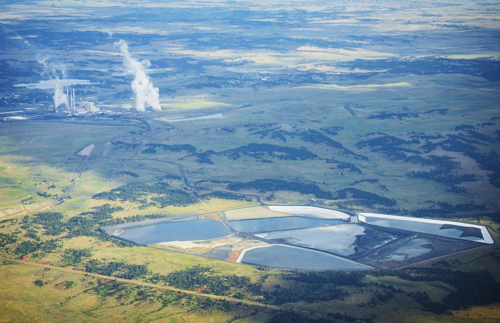 coal ash ponds near colstrip, montana