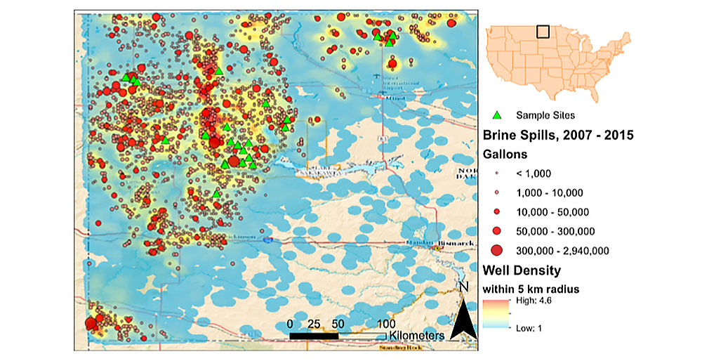 map of oil and produced water accidents