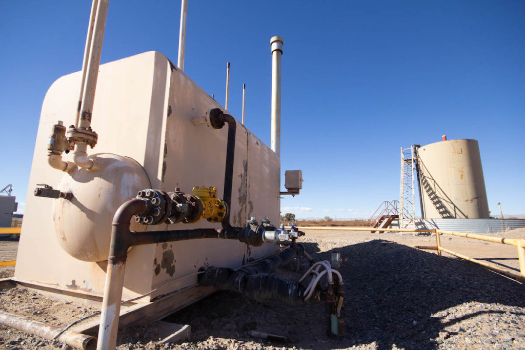 natural gas well near wyoming farm field